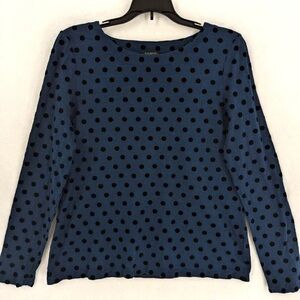 Talbots Plus Size 2X Navy and Black Polka Dot Blouse